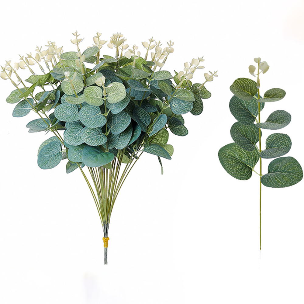 Flower Girl Basket - 20PCS Fake Plants Silk Eucalyptus Leaf